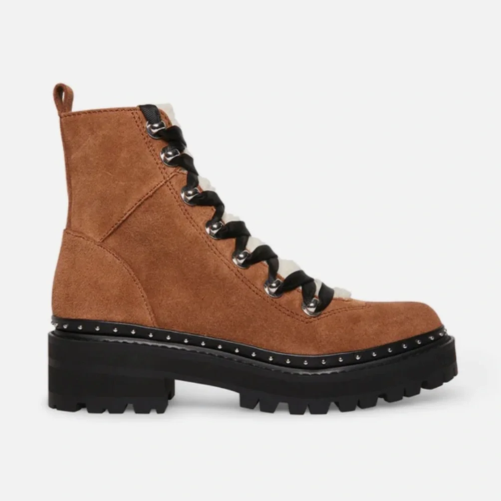 NEW Steve Madden Rainier Chestnut Suede Ankle Boots - Picture 1 of 7